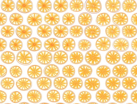 Patterns and banners backgrounds: Seamless pattern with orange slices on white background. Vector illustration.