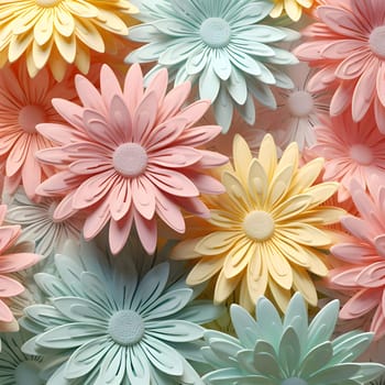Patterns and banners backgrounds: Seamless floral pattern with gerbera flowers in pastel colors