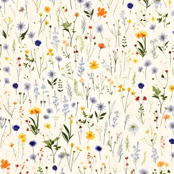 Patterns and banners backgrounds: Seamless pattern with cornflowers and wildflowers.