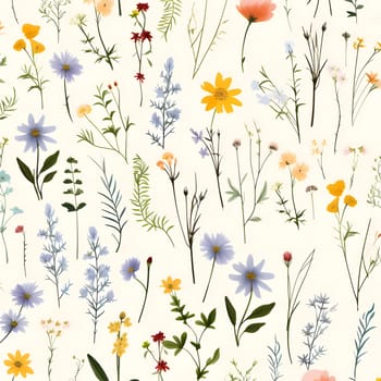 Patterns and banners backgrounds: Seamless pattern with wildflowers. Hand drawn vector illustration.