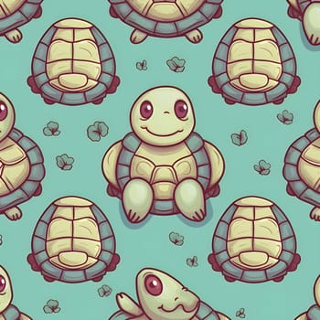 Patterns and banners backgrounds: Seamless pattern with cute cartoon turtles. Vector illustration in cartoon style.