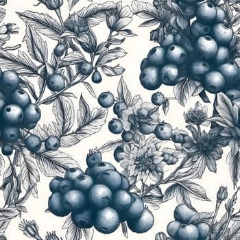Patterns and banners backgrounds: Seamless pattern with berries. Hand drawn illustration in vintage style.