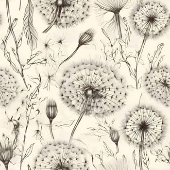 Patterns and banners backgrounds: Seamless pattern with dandelions. Hand drawn illustration.