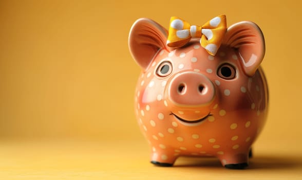 Piggy bank for money on an abstract background. Selective focus.