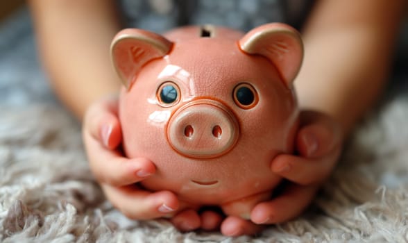 Piggy bank for money on an abstract background. Selective focus.