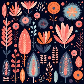 Patterns and banners backgrounds: Floral seamless pattern in doodle style. Vector illustration.