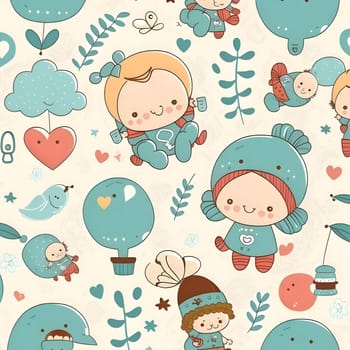 Patterns and banners backgrounds: Seamless pattern with cute children. Cute cartoon characters.