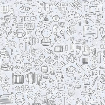 Patterns and banners backgrounds: seamless pattern of hand-drawn doodle travel icons