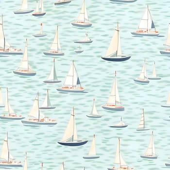 Patterns and banners backgrounds: Seamless pattern with sailboats on water. Vector illustration.