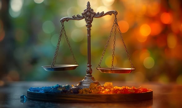 Libra on abstract background, space for text. Selective focus..Selective focus