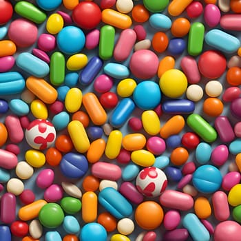 Patterns and banners backgrounds: Seamless pattern with colorful pills and capsules. Vector illustration.