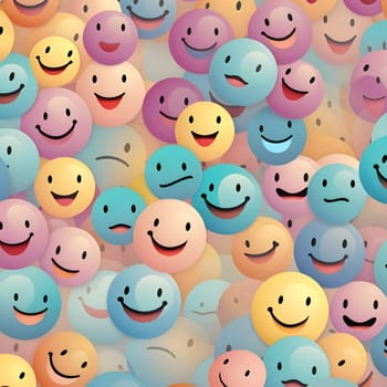 Patterns and banners backgrounds: Seamless pattern with smiley faces. Vector background with smileys.