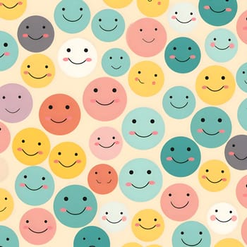 Patterns and banners backgrounds: Seamless pattern with smiling emoticons. Vector illustration for your design