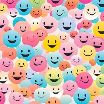 Patterns and banners backgrounds: Seamless pattern with smiley faces. Vector background for your design