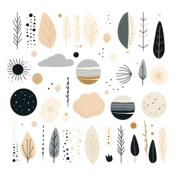 Patterns and banners backgrounds: Set of hand drawn vector abstract elements. Scandinavian style. Vector illustration.