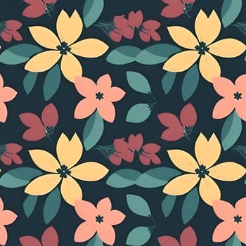 Patterns and banners backgrounds: Seamless pattern with flowers. Vector illustration in retro style.