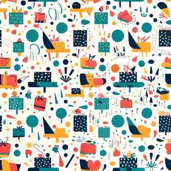 Patterns and banners backgrounds: Seamless pattern with gifts. Vector illustration in flat style.