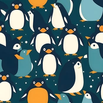 Patterns and banners backgrounds: Seamless pattern with cute penguins. Vector illustration in cartoon style.