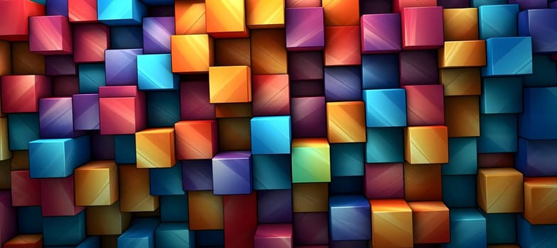 Patterns and banners backgrounds: Abstract 3d rendering of colorful cubes background. Futuristic background design.