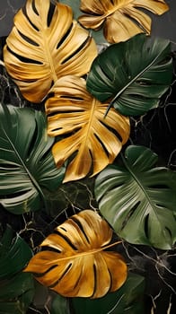 Patterns and banners backgrounds: Tropical leaves Monsters Delicious background