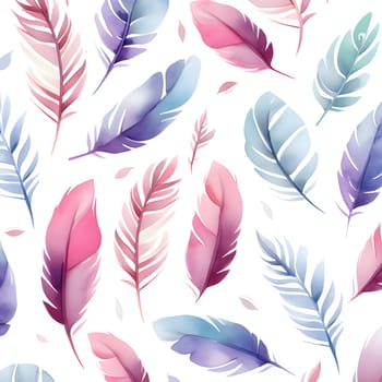 Patterns and banners backgrounds: Seamless pattern with feathers. Watercolor background. Vector illustration.