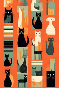 Patterns and banners backgrounds: Cats. Seamless pattern with cats. Vector illustration.