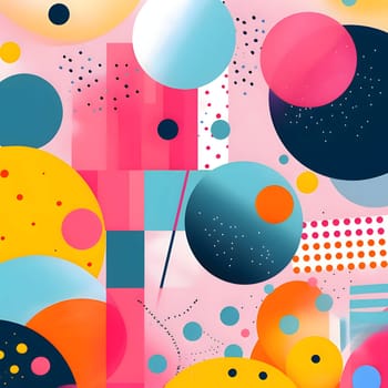 Patterns and banners backgrounds: Seamless pattern with multicolored circles and dots. Vector illustration.