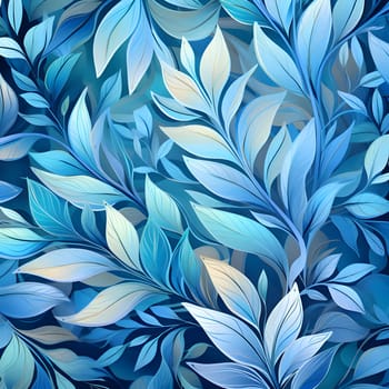 Patterns and banners backgrounds: Seamless pattern with blue leaves on blue background. Vector illustration.