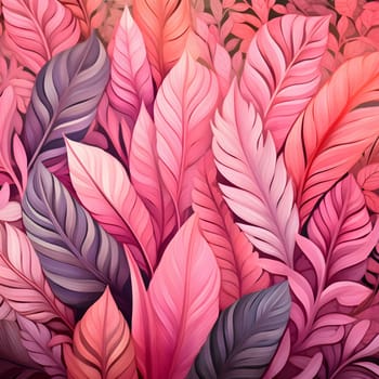Patterns and banners backgrounds: Seamless pattern with pink and purple leaves. Vector illustration.