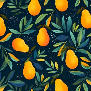 Patterns and banners backgrounds: Seamless pattern with pears and leaves. Vector illustration.