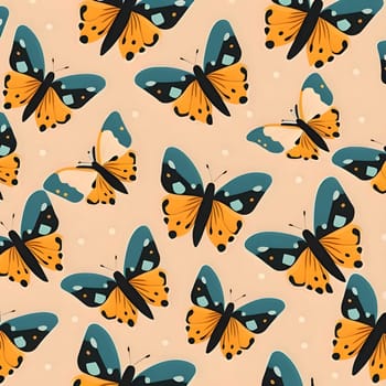 Patterns and banners backgrounds: Seamless pattern with butterflies. Vector illustration in flat style.