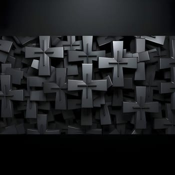 Patterns and banners backgrounds: Abstract background made of black cubes. 3d render. Computer digital drawing.