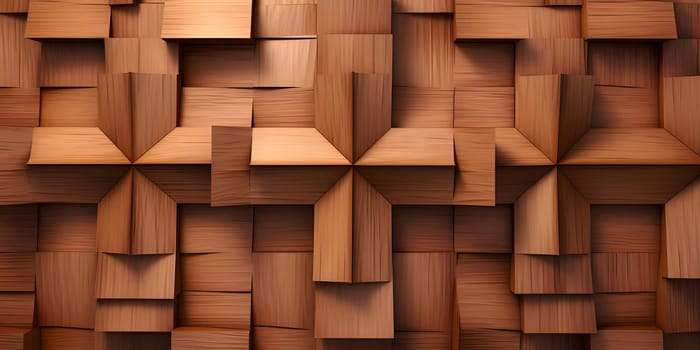 Patterns and banners backgrounds: 3d rendering of wooden cubes in a square pattern. Abstract background