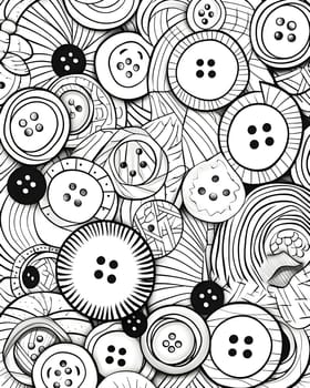 Patterns and banners backgrounds: Seamless pattern with hand drawn buttons on white background. Vector illustration