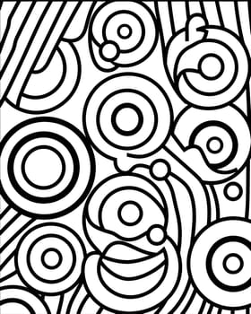 Patterns and banners backgrounds: Abstract black and white seamless pattern with circles and spirals. Vector illustration