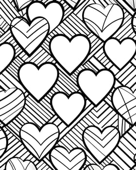 Patterns and banners backgrounds: Black and white hearts seamless pattern. Valentine's day background. Vector illustration.