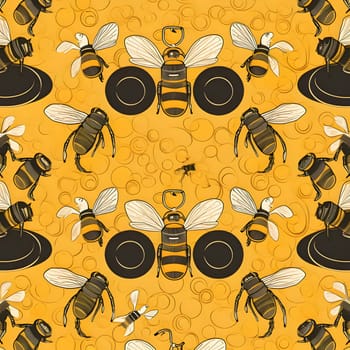 Patterns and banners backgrounds: Seamless pattern with bees. Vector illustration for your design.