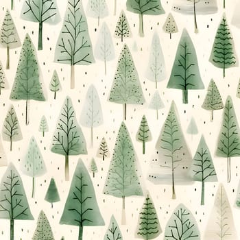 Patterns and banners backgrounds: Seamless pattern with hand drawn trees. Watercolor illustration.
