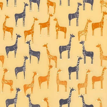 Patterns and banners backgrounds: Seamless pattern with cute giraffes on yellow background.