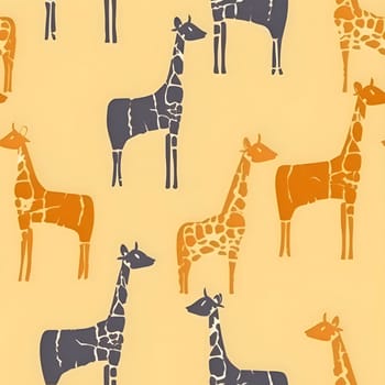 Patterns and banners backgrounds: Seamless pattern with giraffes. Hand drawn vector illustration.