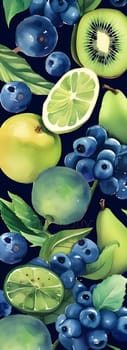 Patterns and banners backgrounds: Fruits and berries seamless pattern background. Realistic vector illustration.