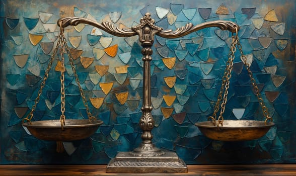 Libra on abstract background, space for text. Selective focus..Selective focus