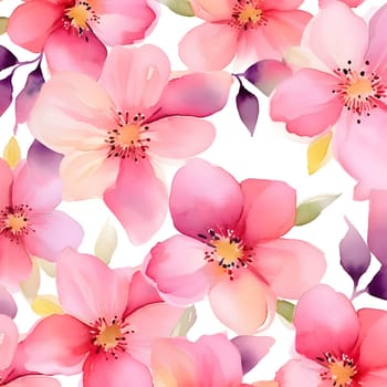 Patterns and banners backgrounds: Seamless pattern with watercolor sakura flowers. Vector illustration.
