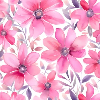 Patterns and banners backgrounds: Seamless pattern with watercolor flowers. Hand-drawn illustration.