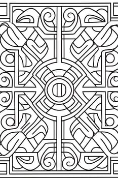 Patterns and banners backgrounds: Seamless pattern for coloring book. Black and white illustration.