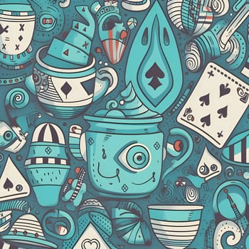 Patterns and banners backgrounds: Cartoon hand-drawn doodles on the subject of poker theme seamless pattern