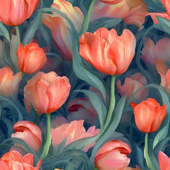 Patterns and banners backgrounds: Seamless pattern with tulip flowers. Vector illustration for your design