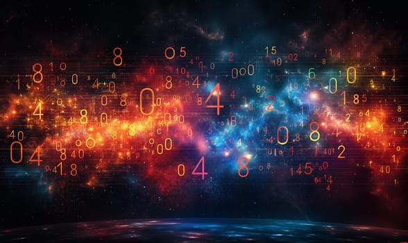 Abstract background in color with numbers. Selective focus.