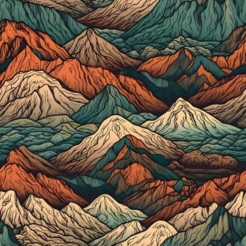 Patterns and banners backgrounds: Seamless pattern with mountains. Hand-drawn background. Vector illustration.