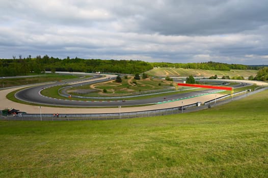 Motorcycles on the race track. Races on the racing circuit. Brno - Masaryk circuit.